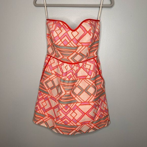 Judith March Geo print Strapless Dress - Picture 1 of 4